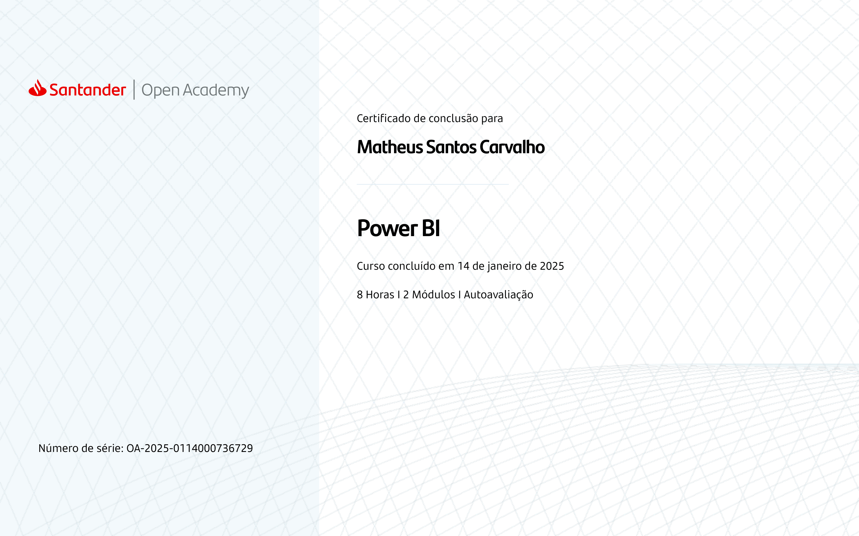 Certificado Power BI